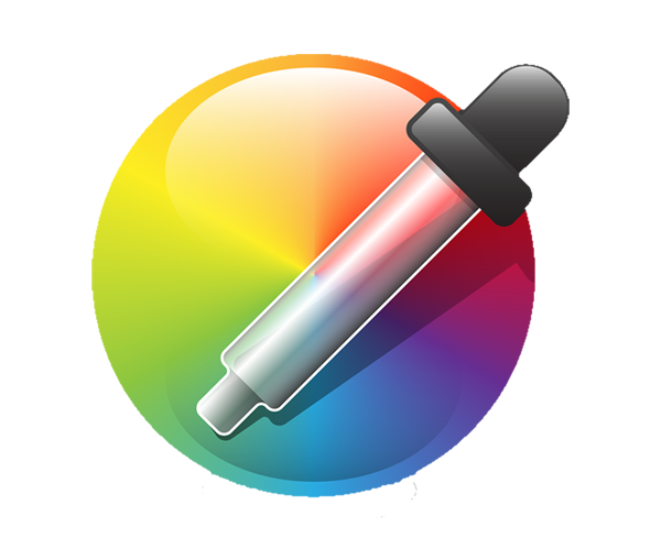 An image of a color-picker icon over a color wheel