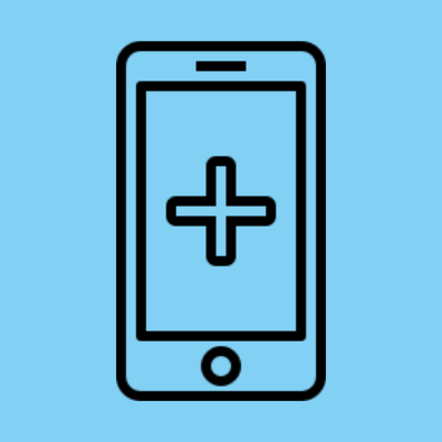 An illustration of a smartphone with a Red-Cross style cross on its screen