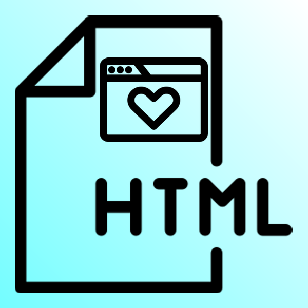 An image of an HTML document icon with another document icon inside of it that shows a heart