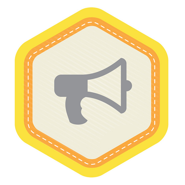 An image of a hexagonal privacy coach badge with a bullhorn icon on it
