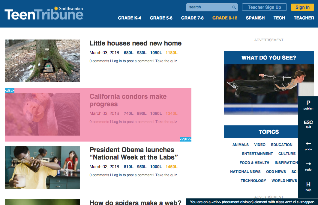 Example of a news site remix by Greg McVerry