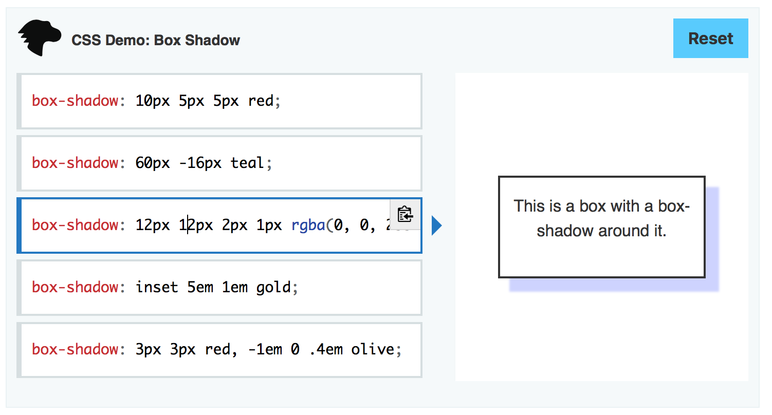 box-shadow example