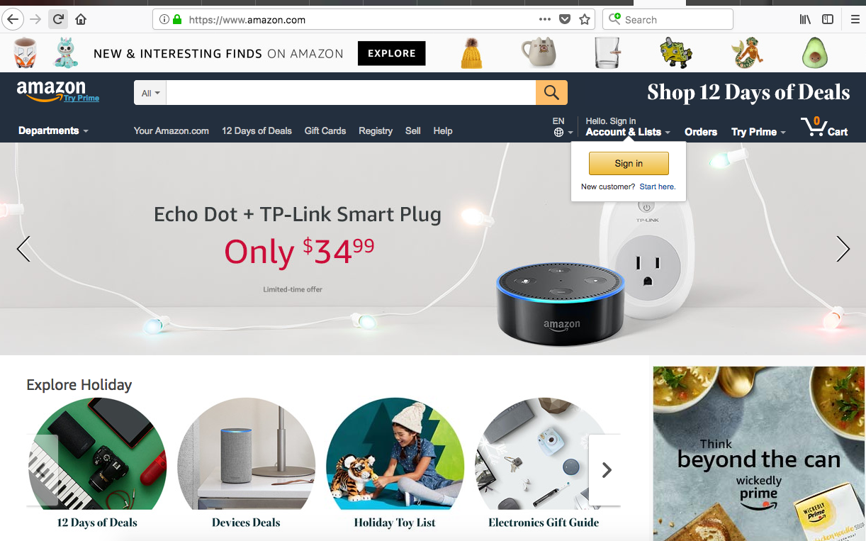 amazon home page