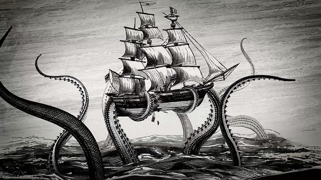 Kraken attacks ship