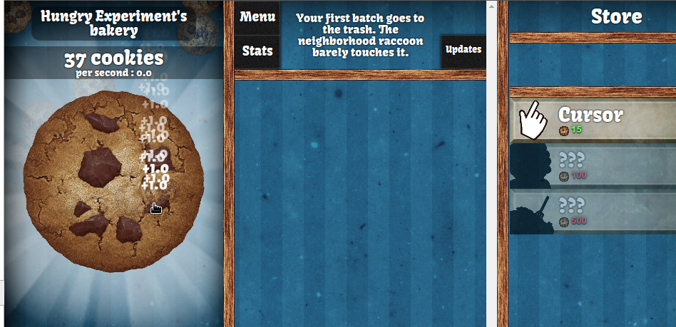image of the cookie clicker website