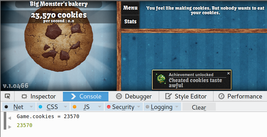 hacking cookie clicker